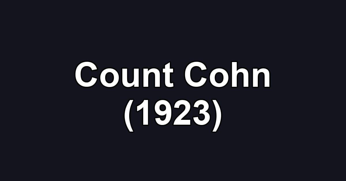 Count Cohn (1923)