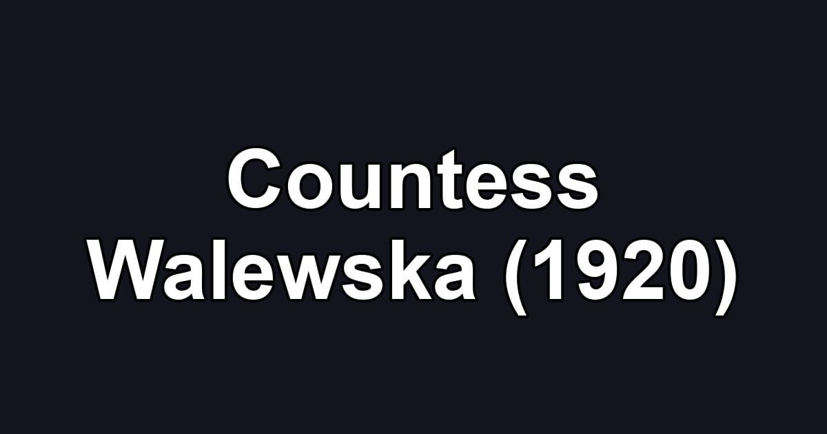 Countess Walewska (1920)