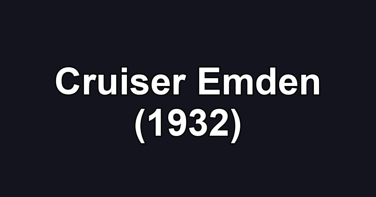 Cruiser Emden (1932)