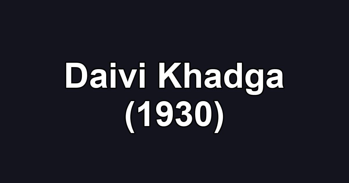 Daivi Khadga (1930)