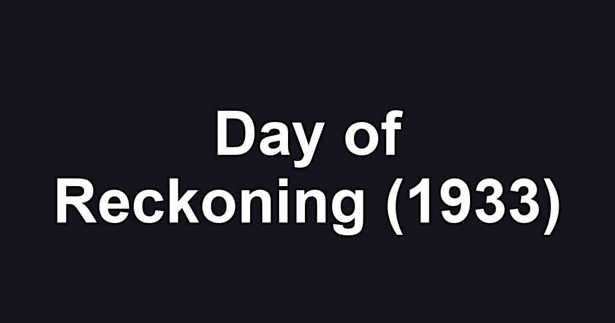 Day of Reckoning (1933)