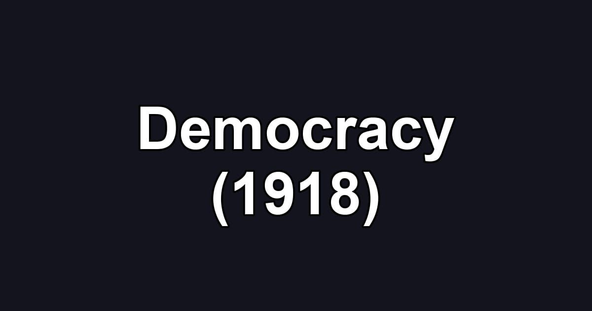 Democracy (1918)