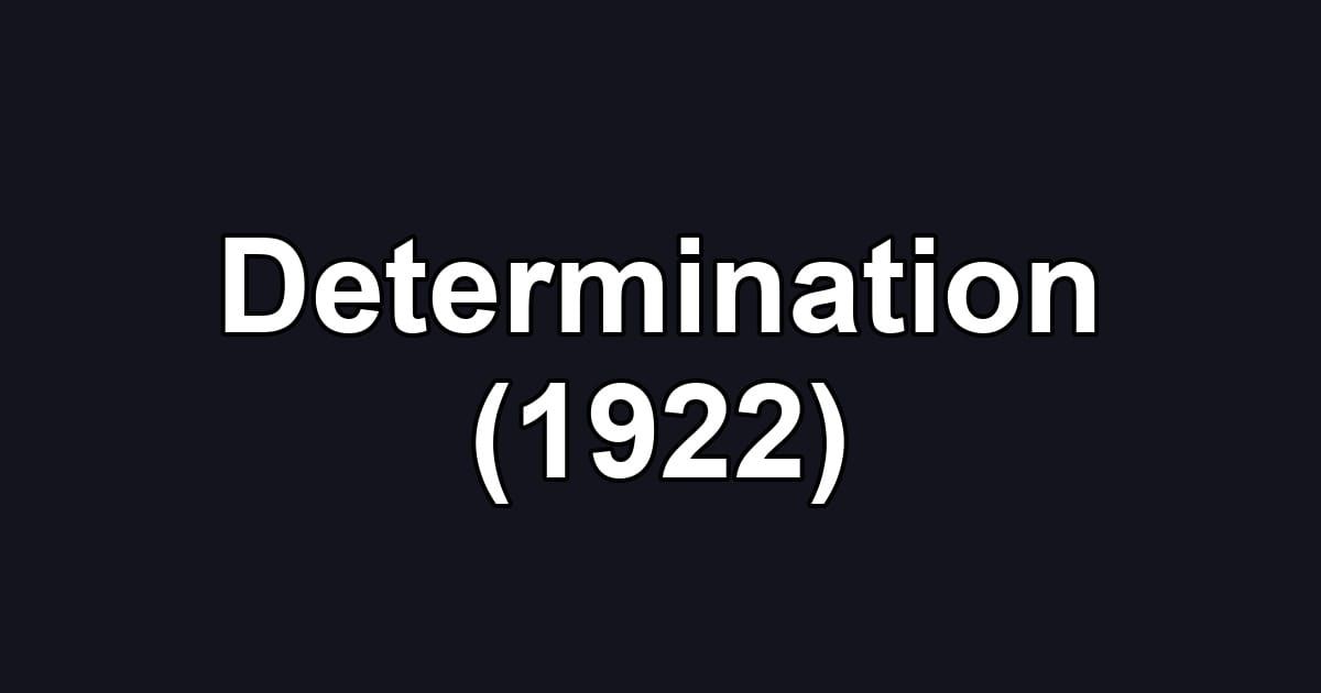 Determination (1922)