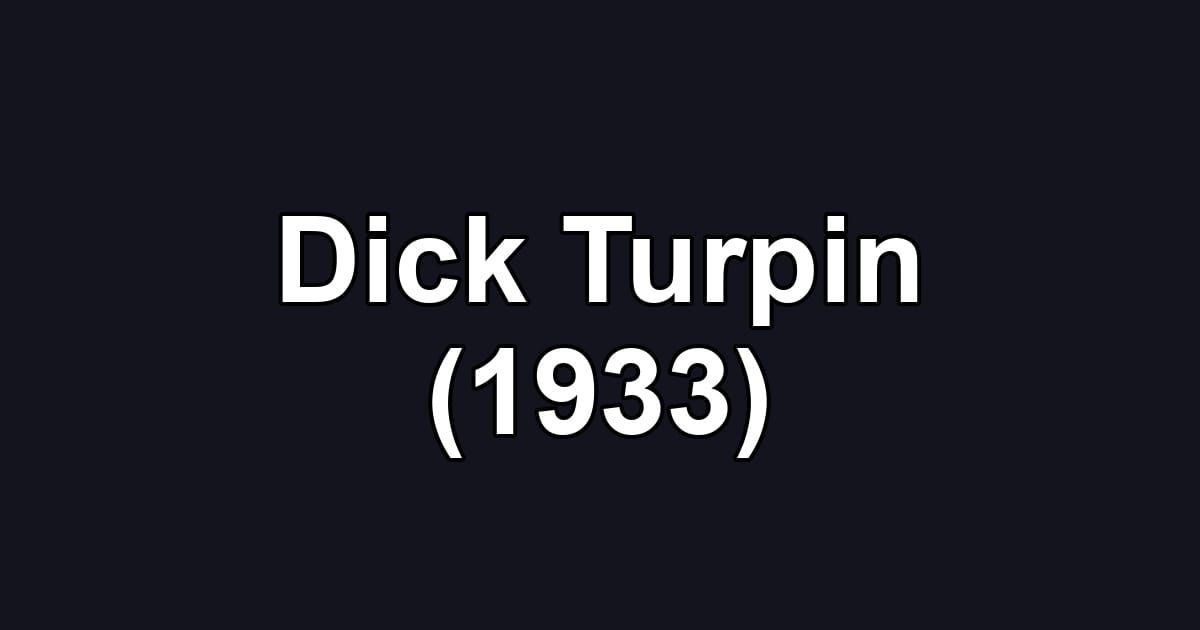 Dick Turpin (1933)