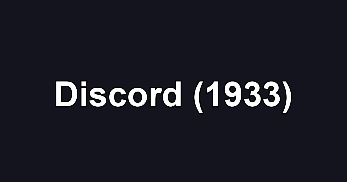 Discord (1933)