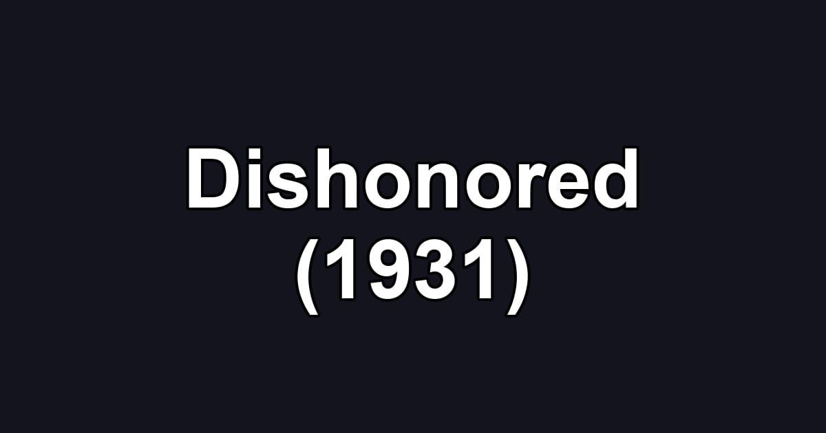 Dishonored (1931)