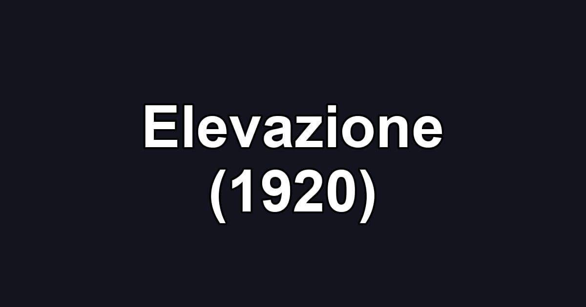 Elevazione (1920)