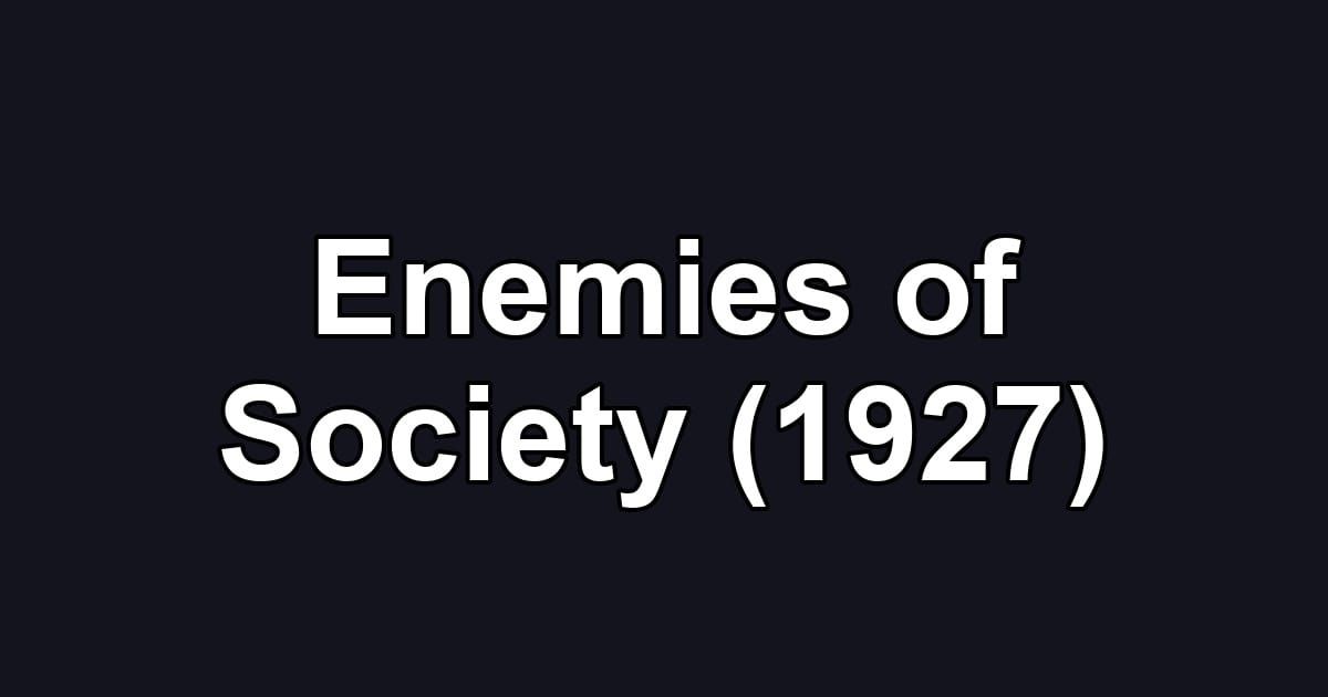 Enemies of Society (1927)