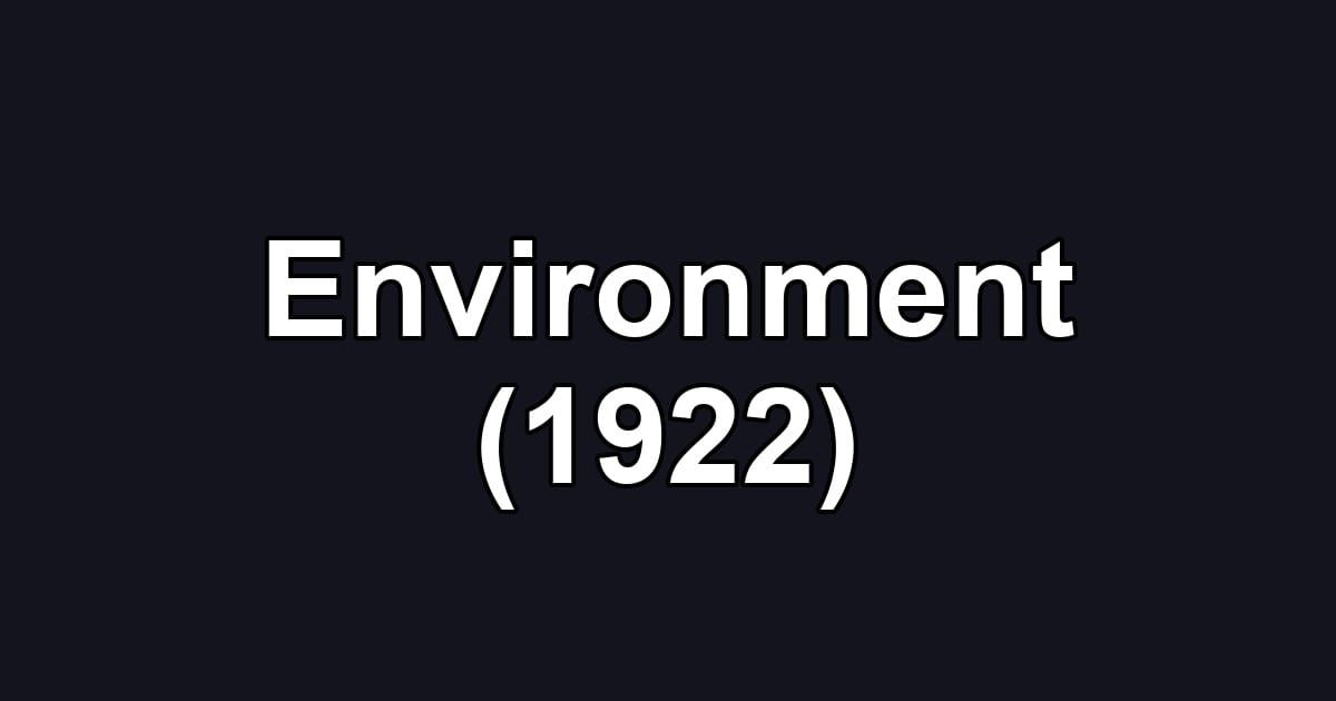 Environment (1922)