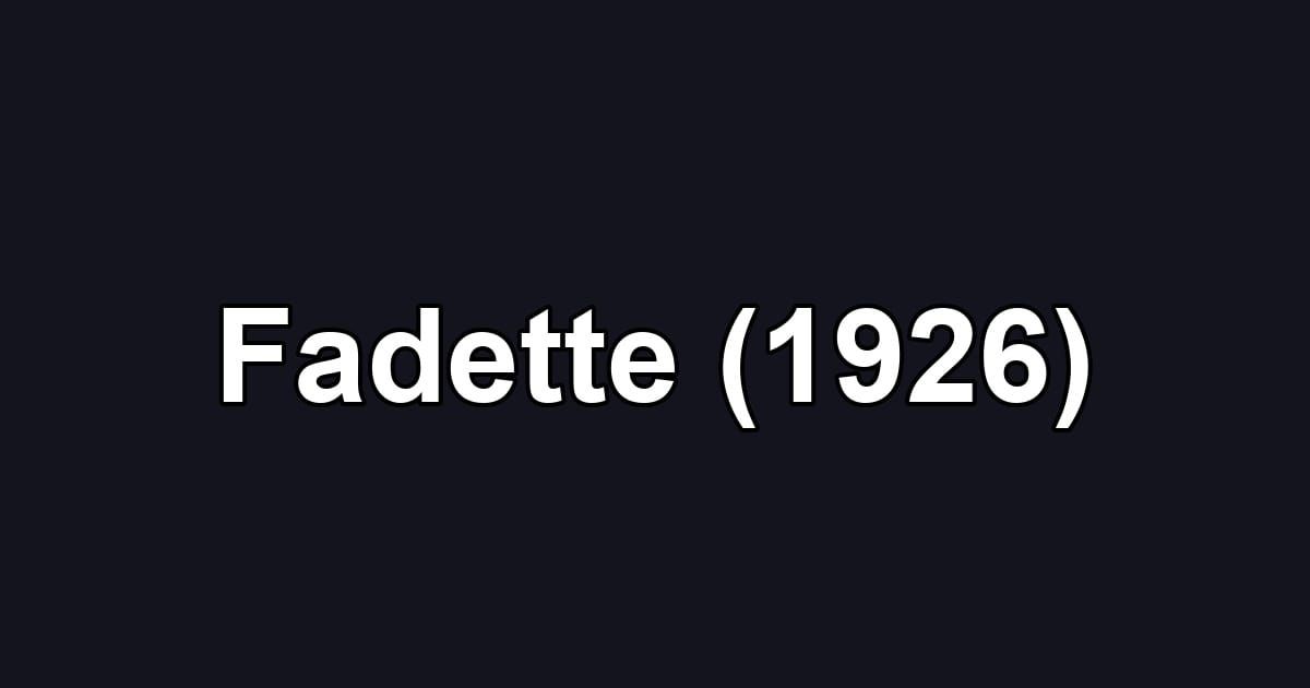 Fadette (1926)