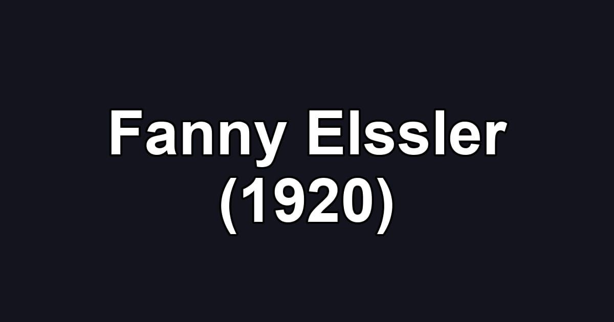 Fanny Elssler (1920)