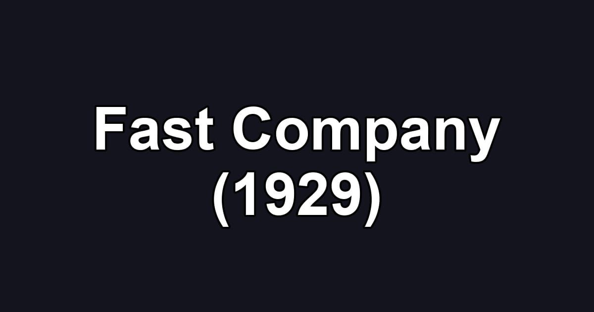 Fast Company (1929)