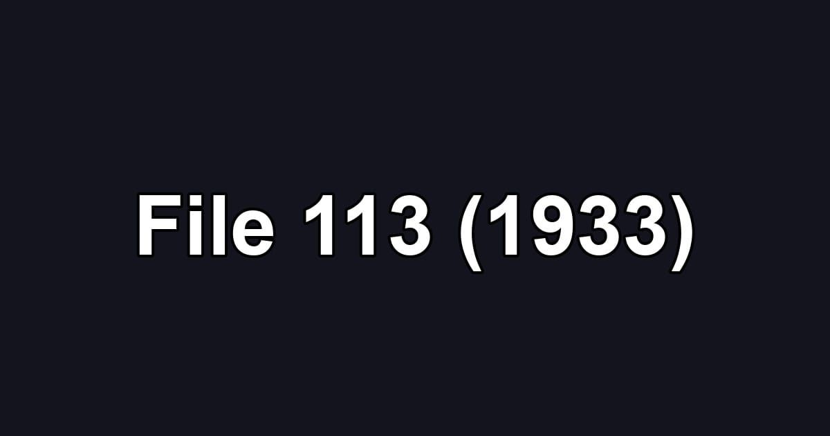 File 113 (1933)