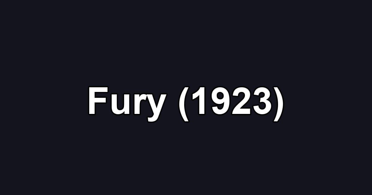 Fury (1923)