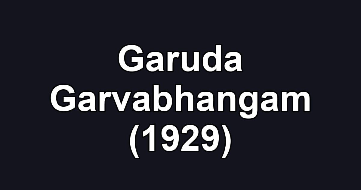 Garuda Garvabhangam (1929)