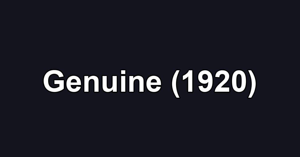 Genuine (1920)