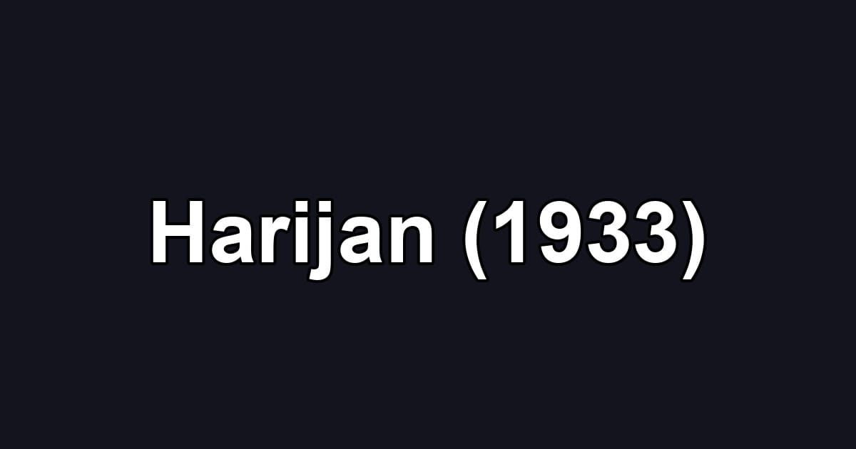 Harijan (1933)
