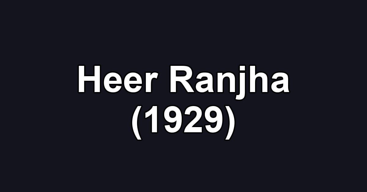 Heer Ranjha (1929)