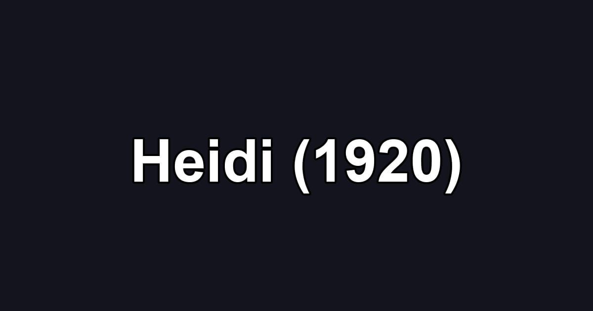 Heidi (1920)