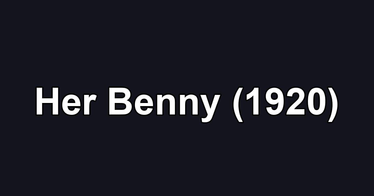 Her Benny (1920)