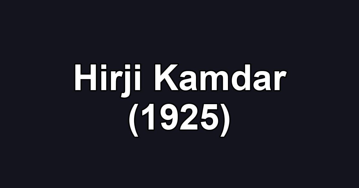 Hirji Kamdar (1925)
