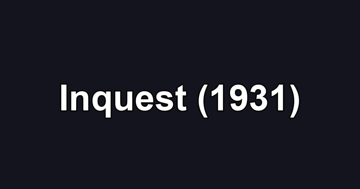 Inquest (1931)