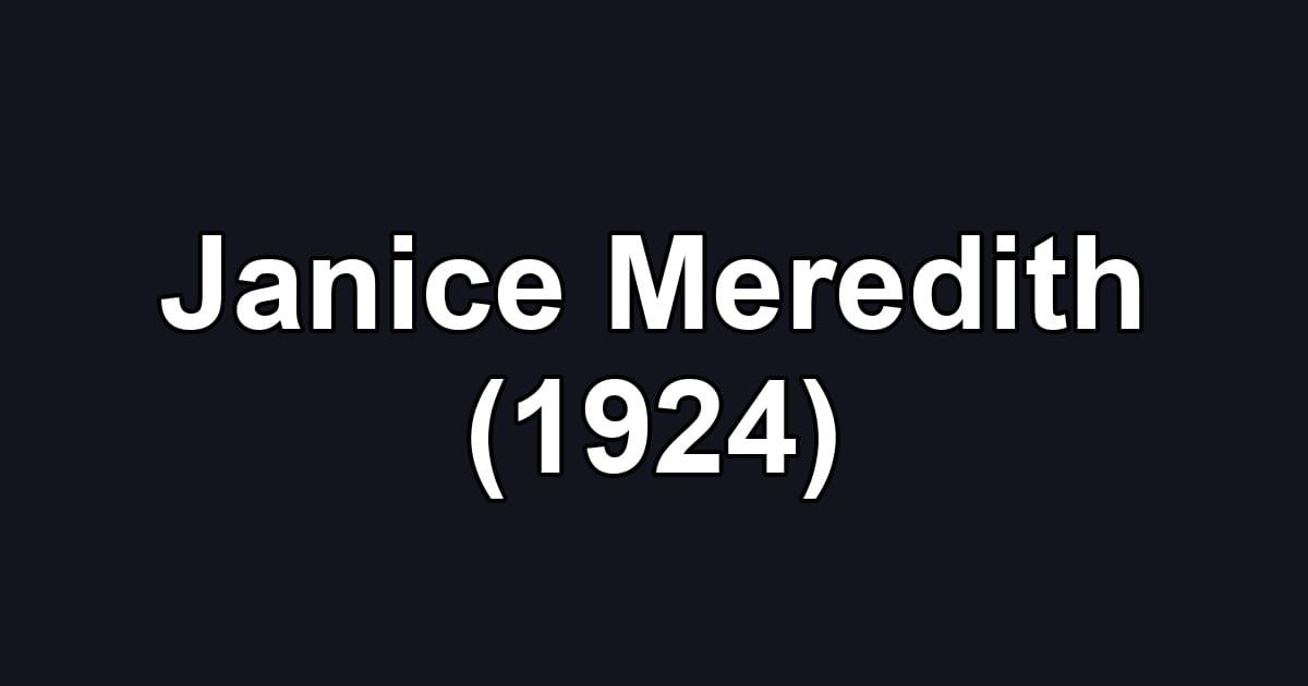 Janice Meredith (1924)