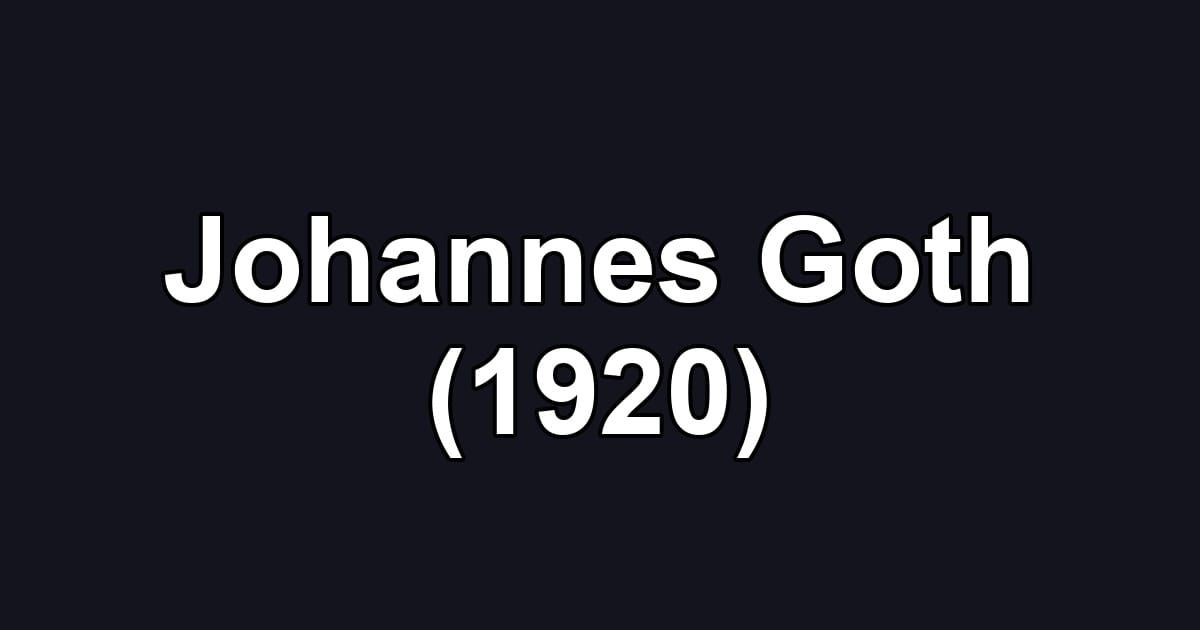 Johannes Goth (1920)