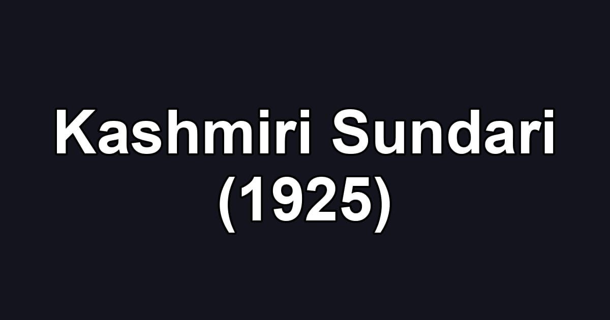 Kashmiri Sundari (1925)