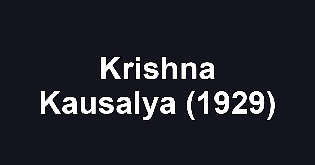 Krishna Kausalya (1929)