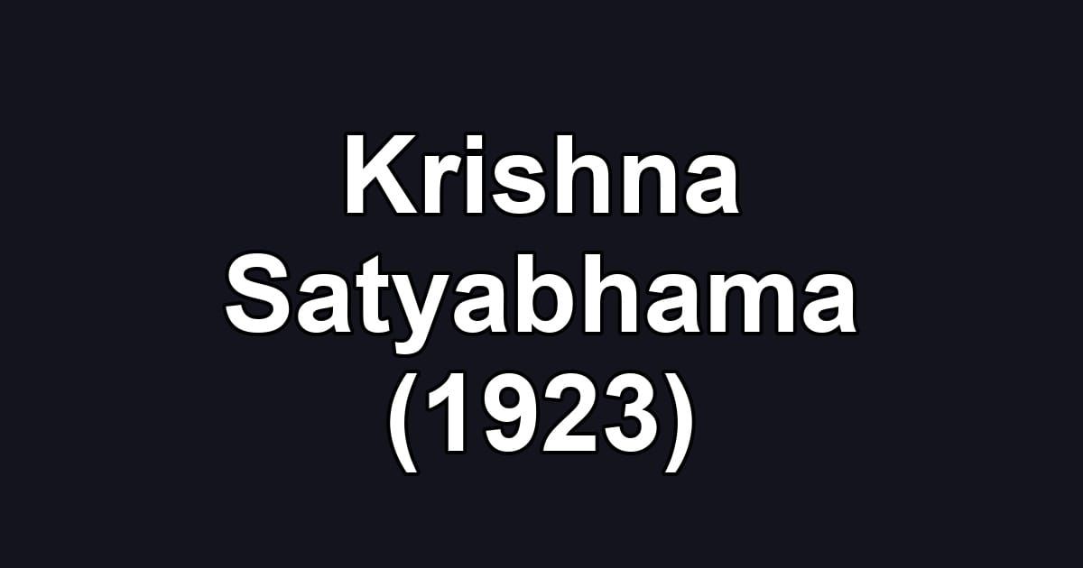 Krishna Satyabhama (1923)