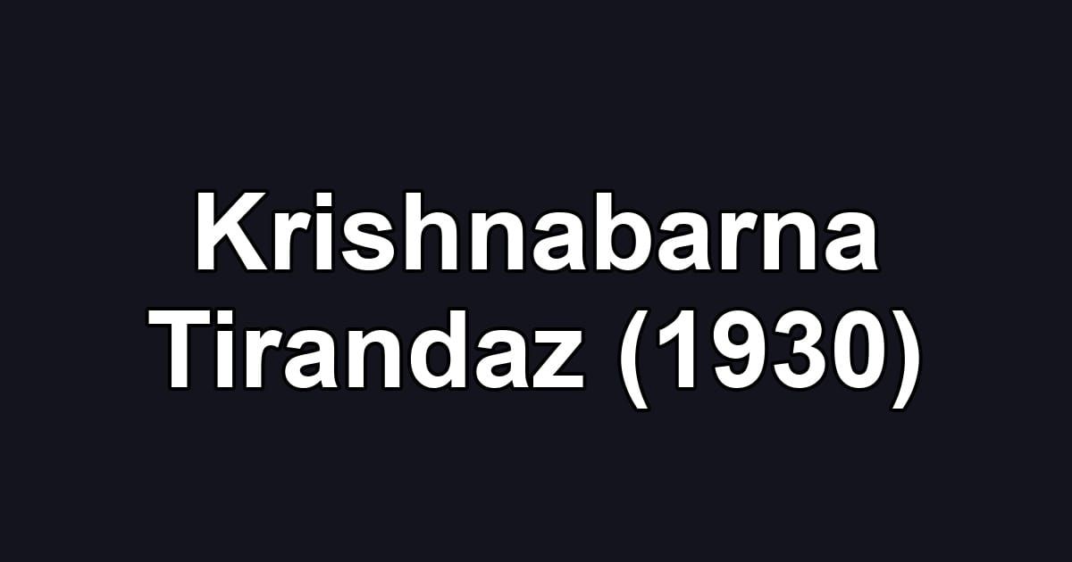 Krishnabarna Tirandaz (1930)