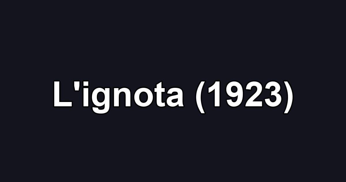 L'ignota (1923)