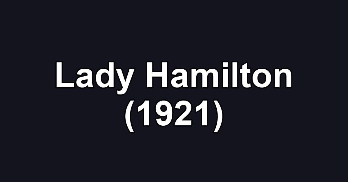 Lady Hamilton (1921)