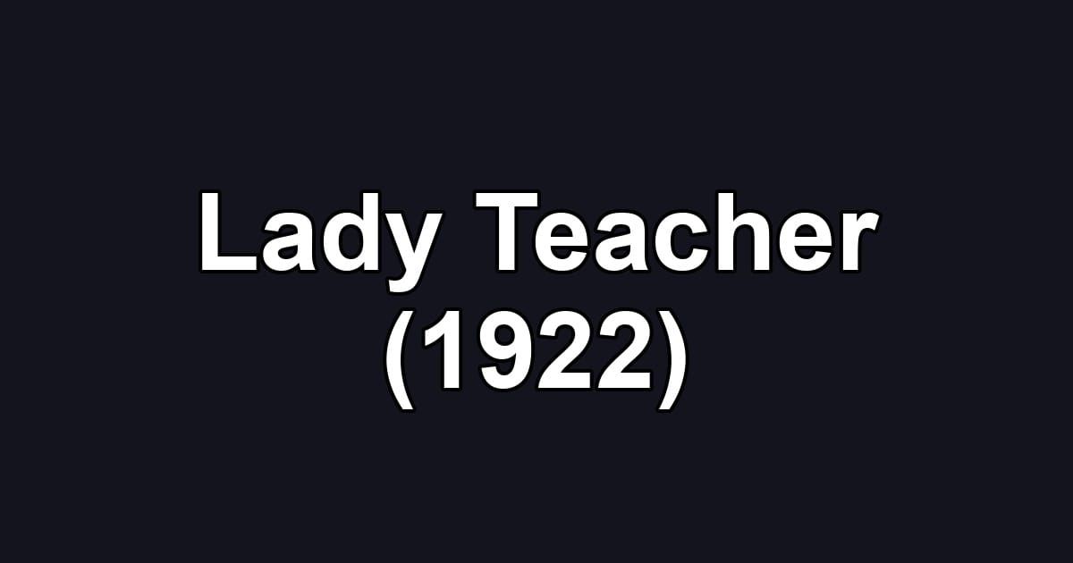Lady Teacher (1922)