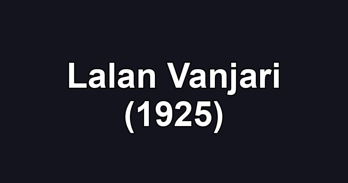 Lalan Vanjari (1925)
