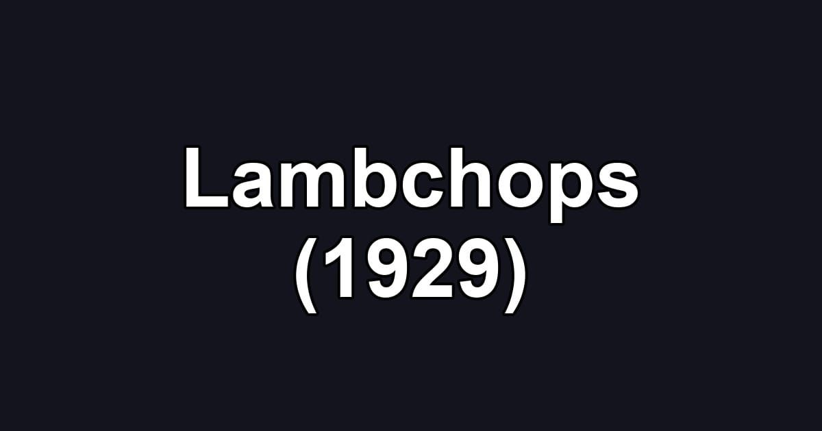 Lambchops (1929)