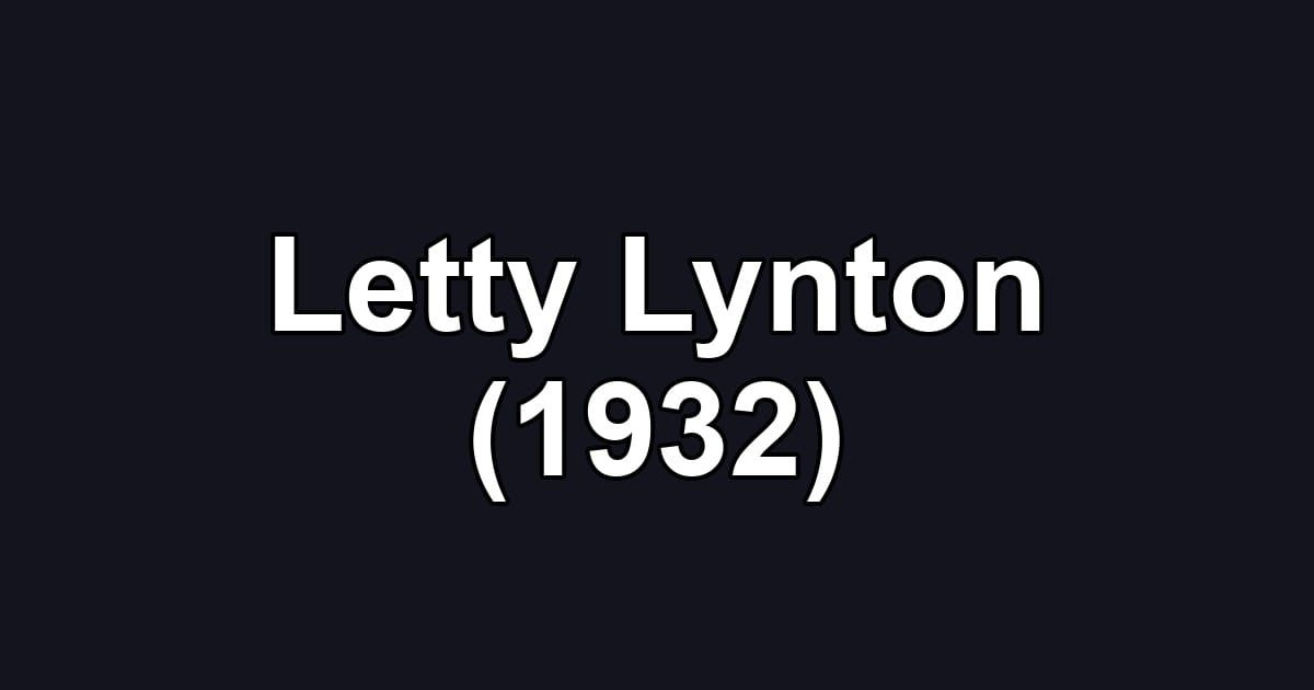 Letty Lynton (1932)