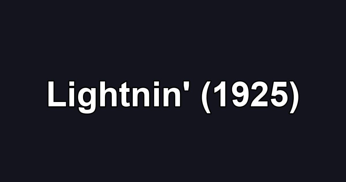 Lightnin' (1925)