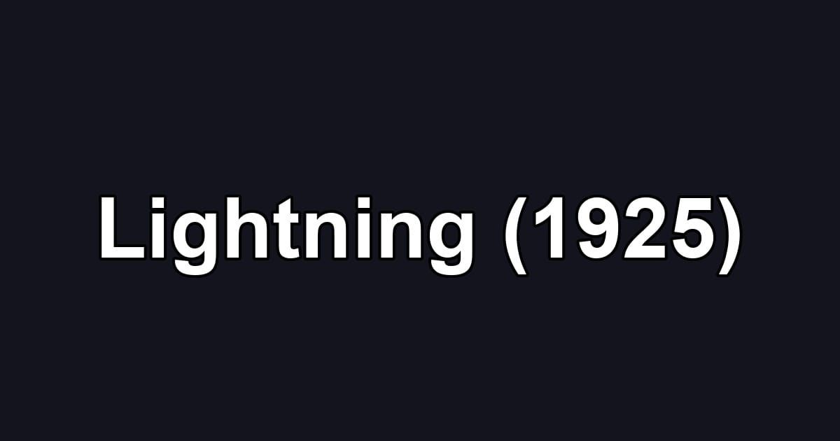 Lightning (1925)