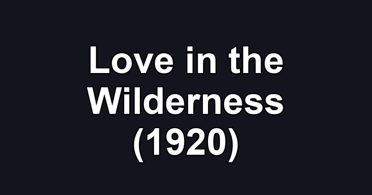Love in the Wilderness (1920)