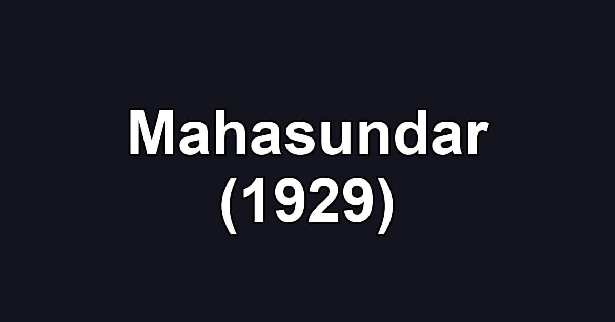 Mahasundar (1929)