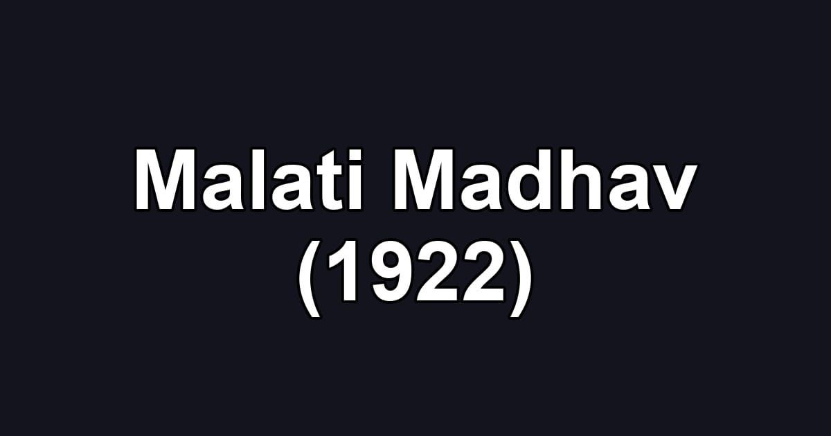 Malati Madhav (1922)