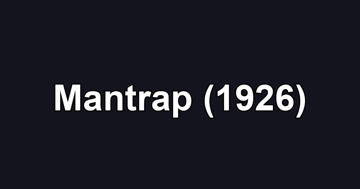 Mantrap (1926)