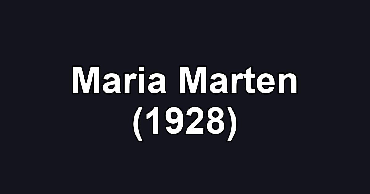 Maria Marten (1928)