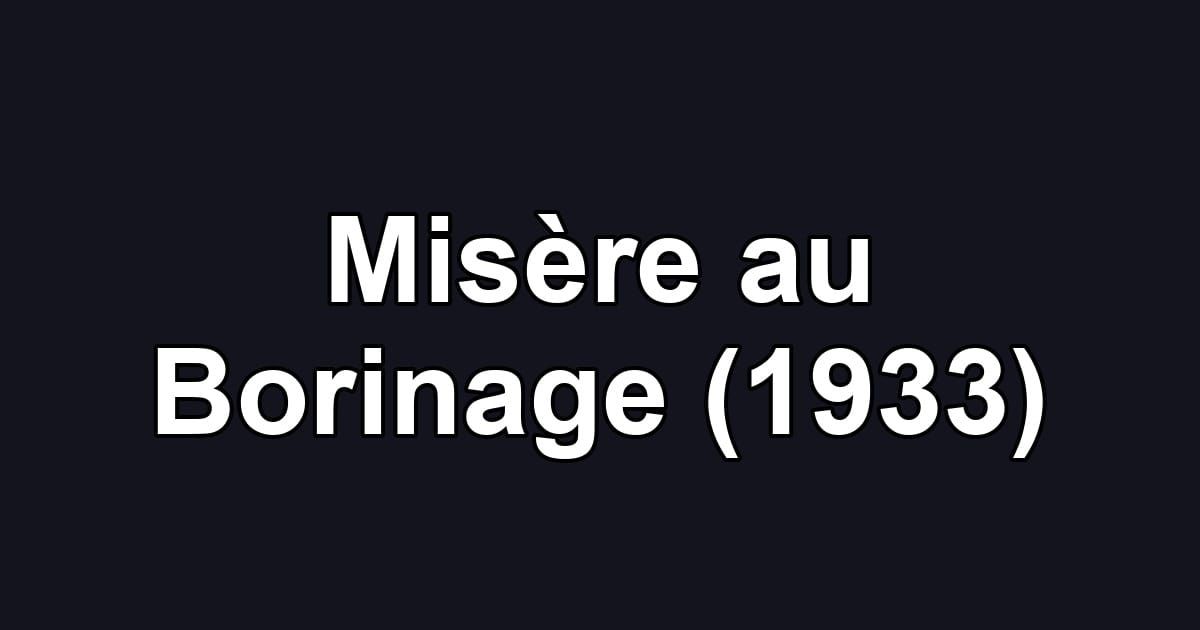 Misère au Borinage (1933)