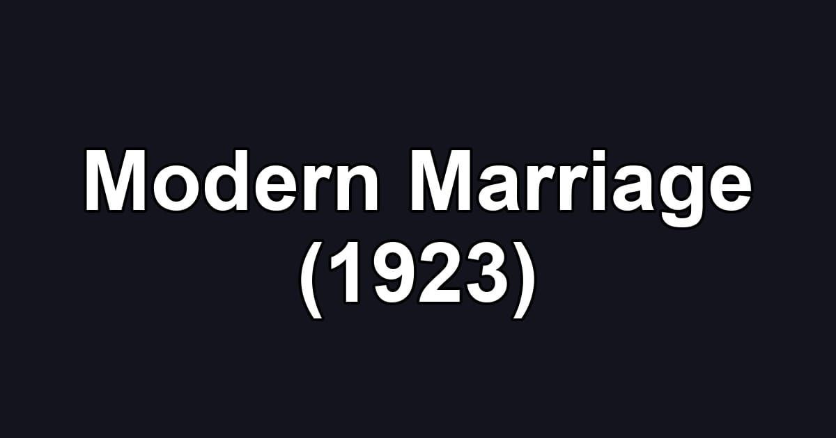 Modern Marriage (1923)