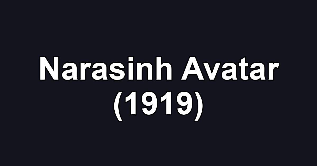 Narasinh Avatar (1919)