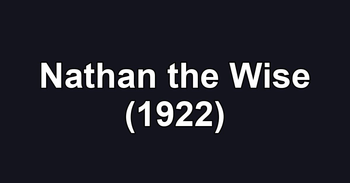Nathan the Wise (1922)