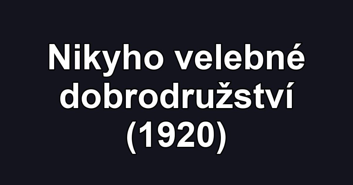 Nikyho velebné dobrodružství (1920)